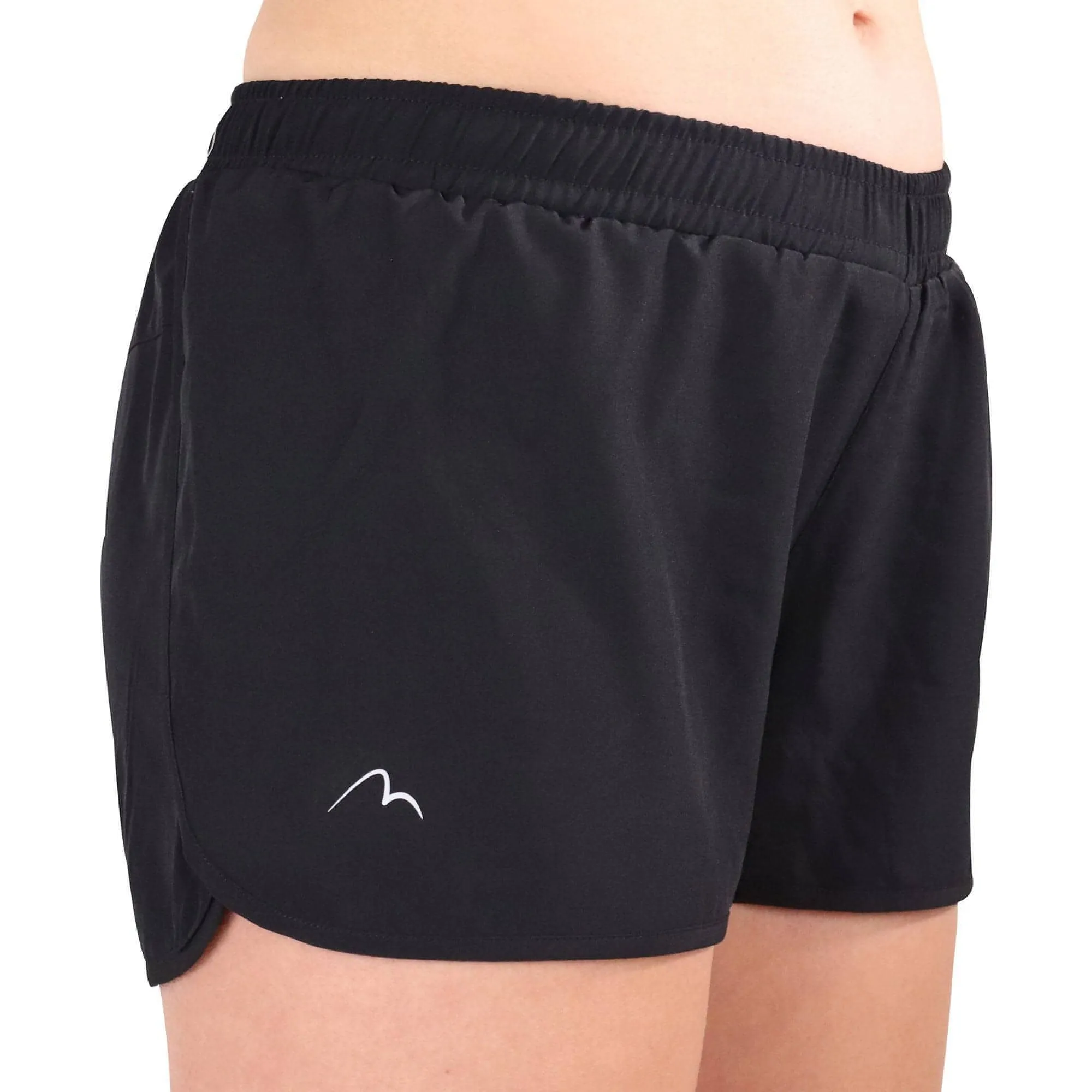 More Mile Racer Split Womens Running Shorts - Black Light Stretch