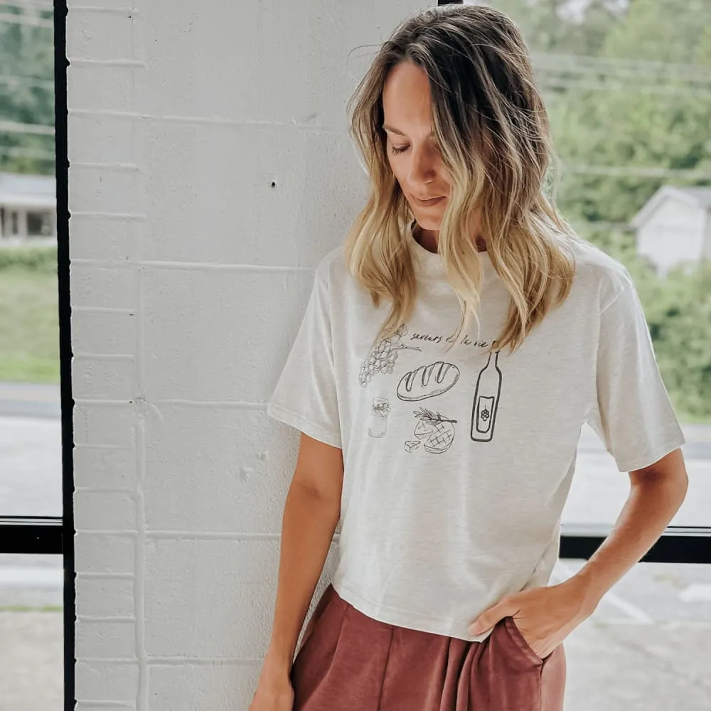 Taste of Life Boxy Crop ReinforcedHems Versatile and Comfortable