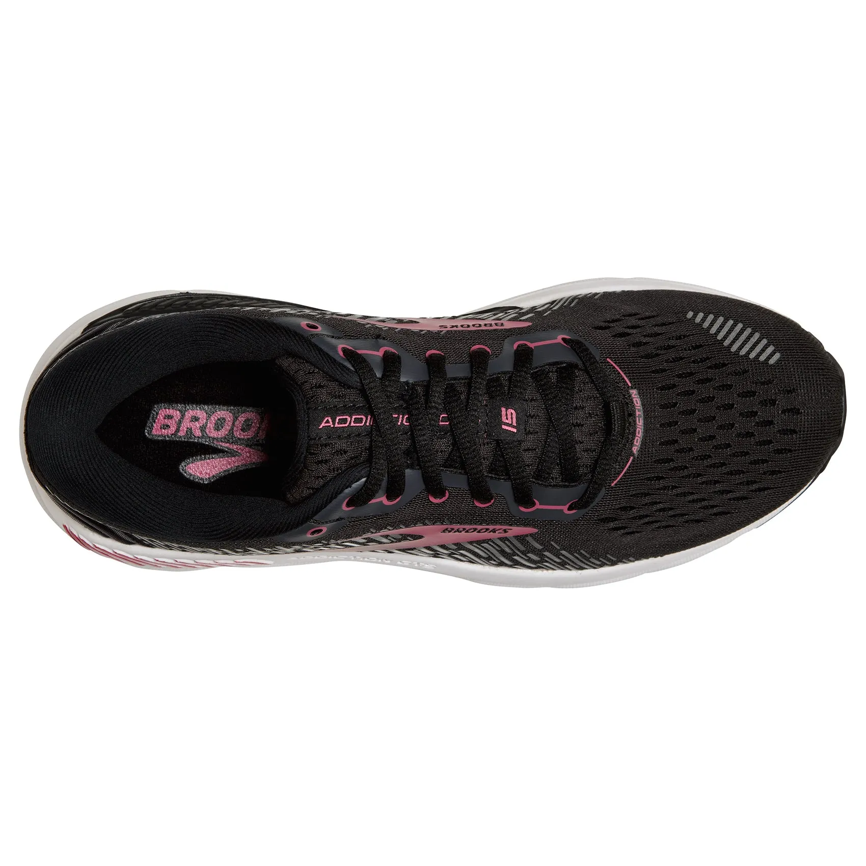 Women's Addiction GTS 15 Running Shoe - Black/Ebony/Mauvewood - Wide (D) Anti microbial