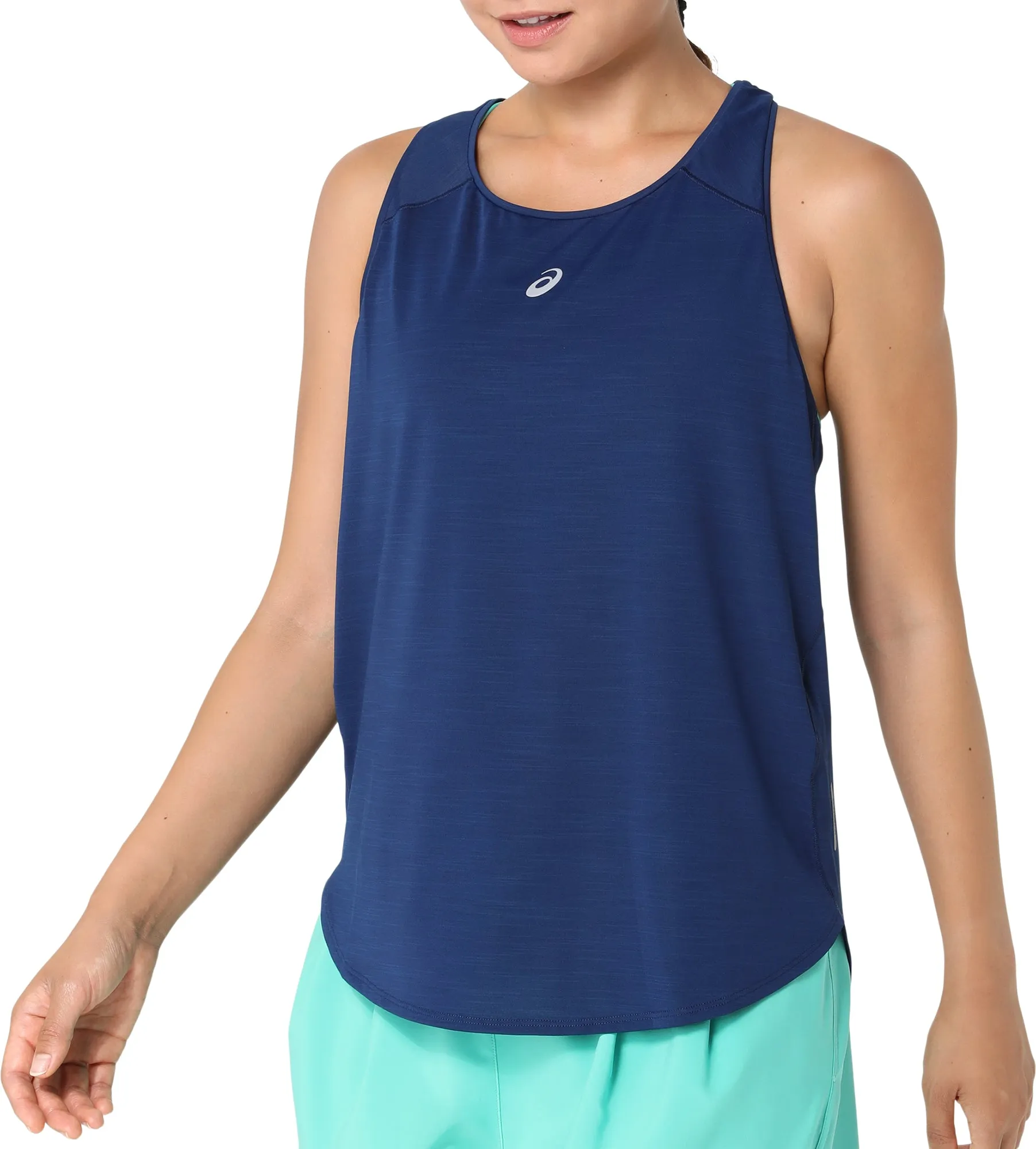 Asics Road Womens Running vest Tank Top - Blue Stretchable Binding