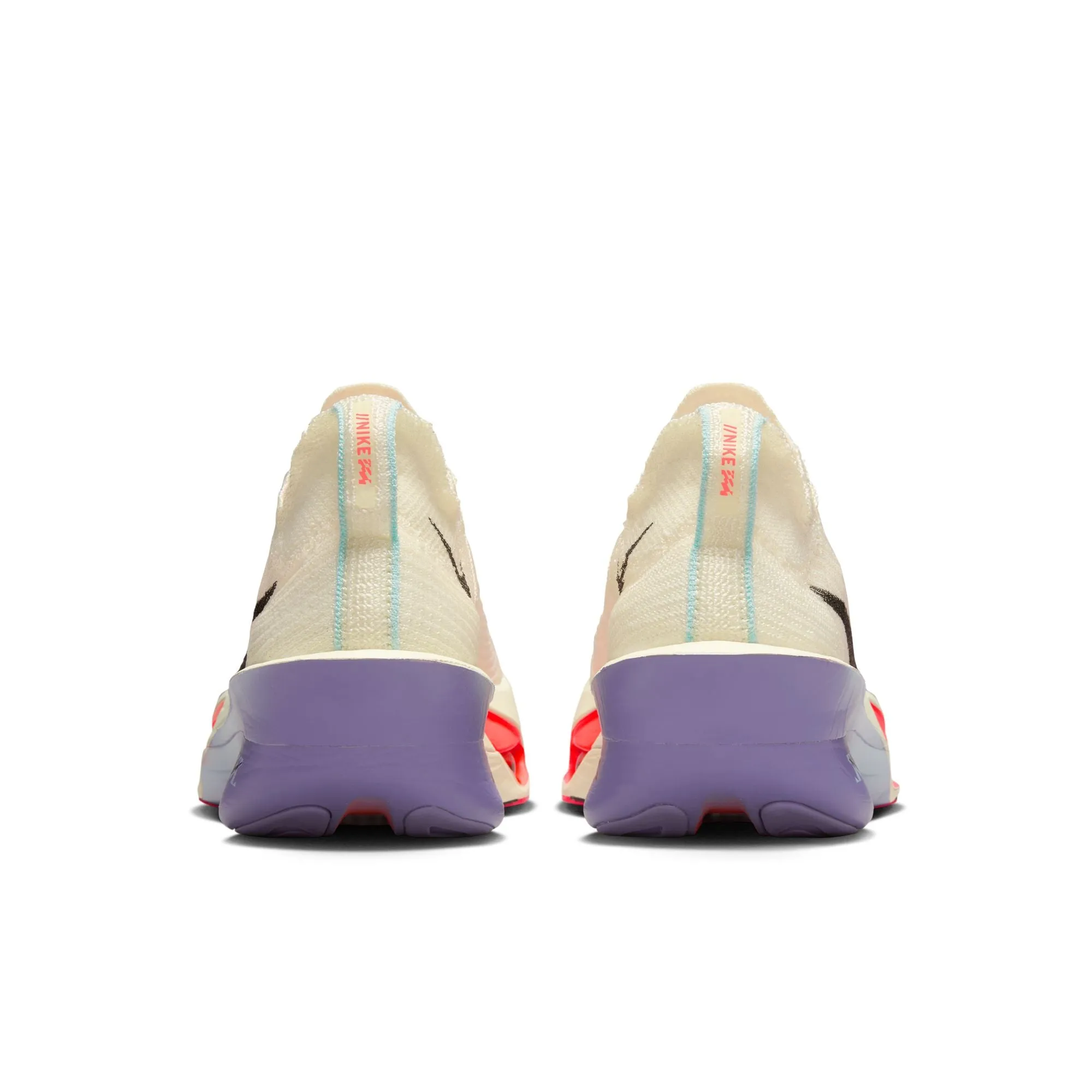 Women's Alphafly 3 Running Shoes Coconut Milk / Off Noir / Dusty Amethyst Multi Directional Grip Pattern TextileUpper