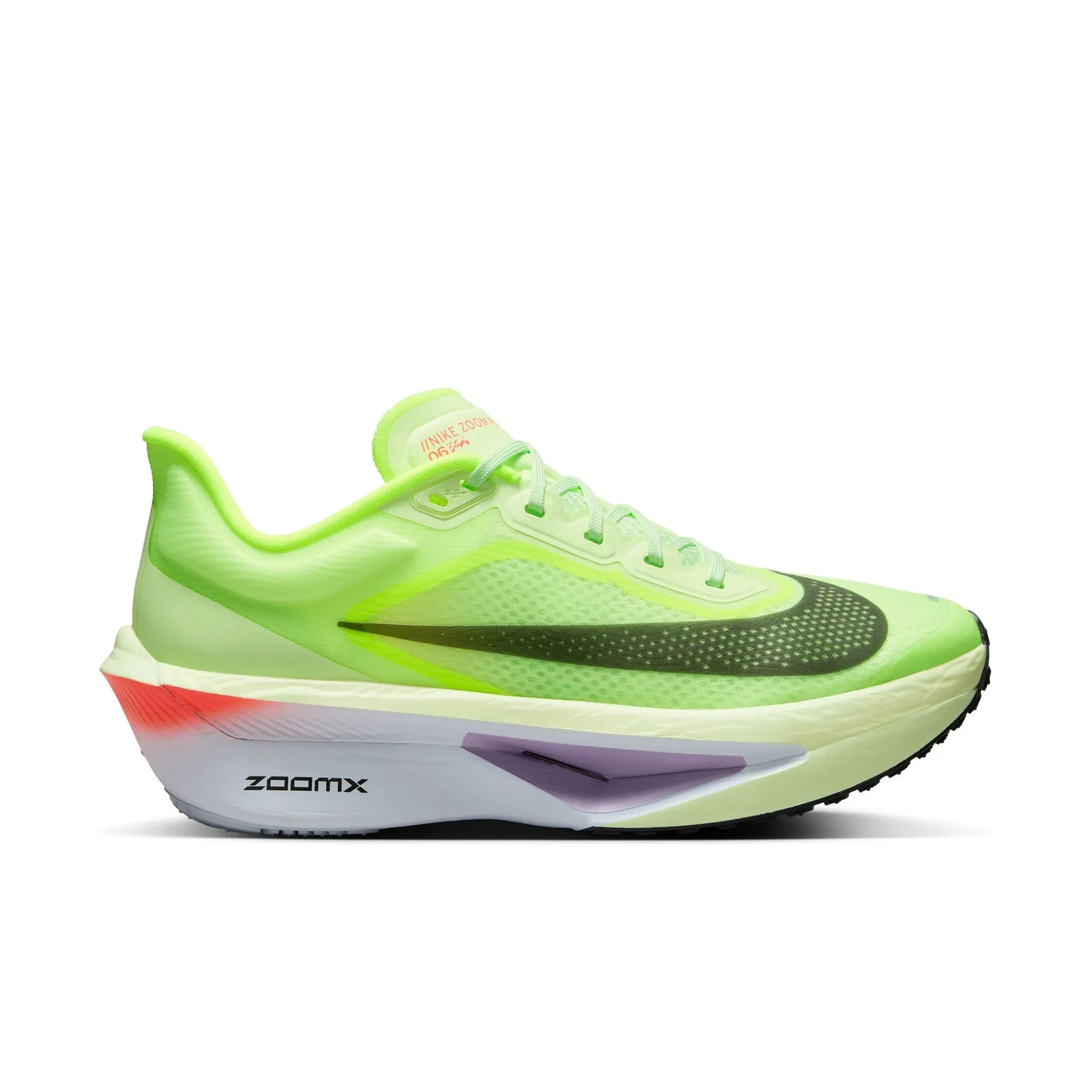 Women??s Zoom Fly 6 (701 - Barely Volt/Off Noir-Volt-Blue Tint) running in a ski resort area shoes Non Slip Pattern
