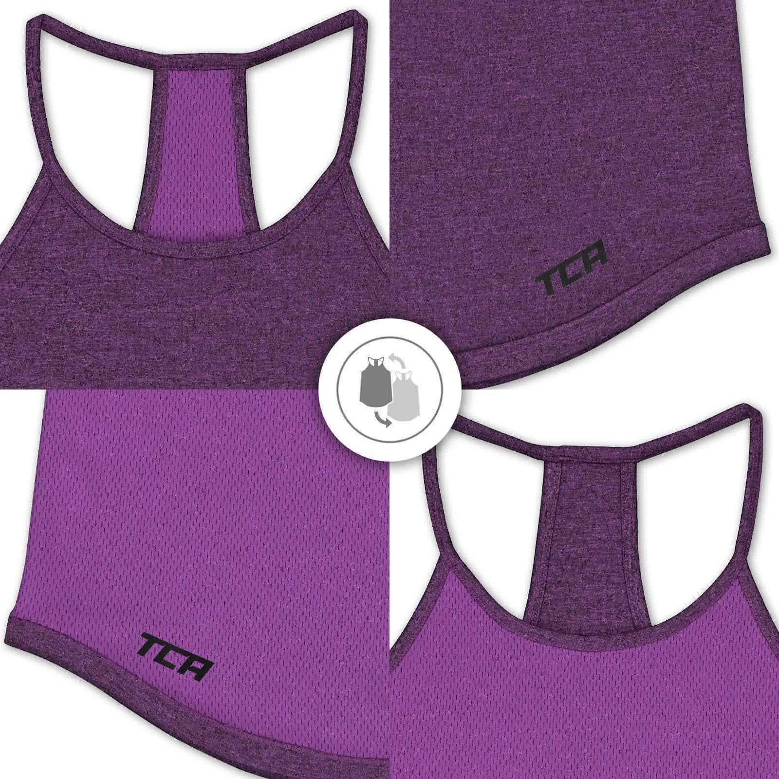 mobile Dynamic Motion Panels TCA Switch Up Reversible Womens Running Vest Tank Top - Purple