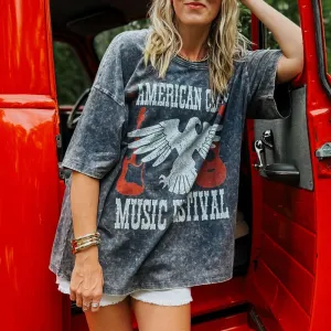 Flexible Waist American Festival Oversized Tee