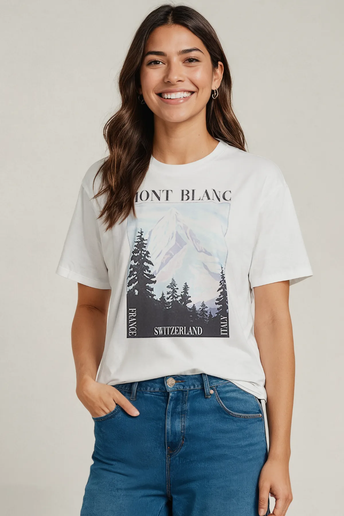 Cozy Fit Design Mont Blanc Ryan Tee | Snow White