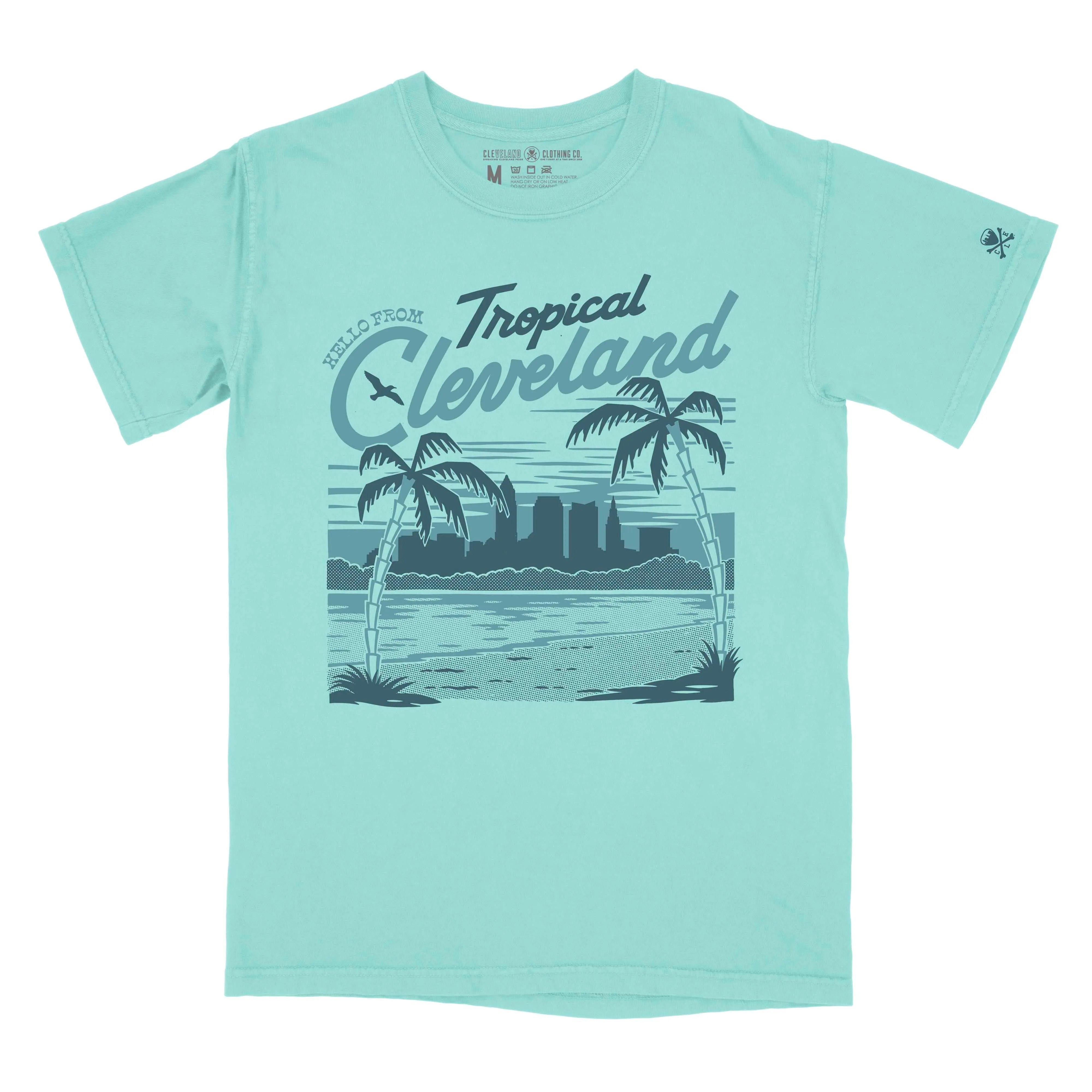 Stylish Design Hello From Tropical Cleveland - Mens/Unisex T-Shirt