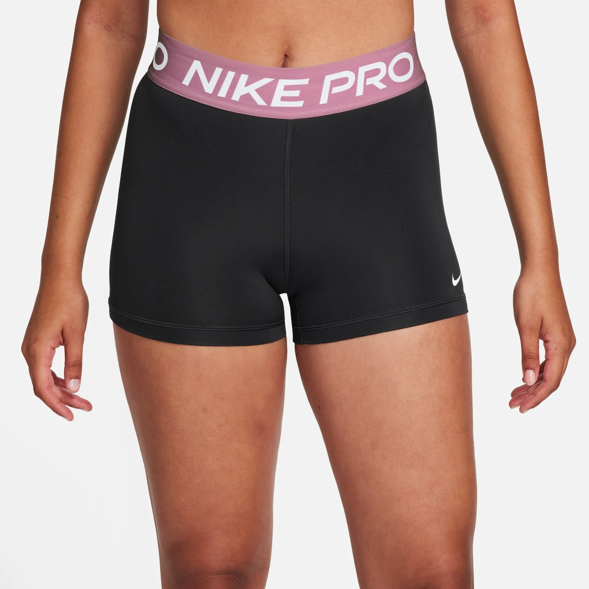 Women's Pro 3" Shorts (027 - Black/Elemental Pink/White) Rush Mode Breathable Material