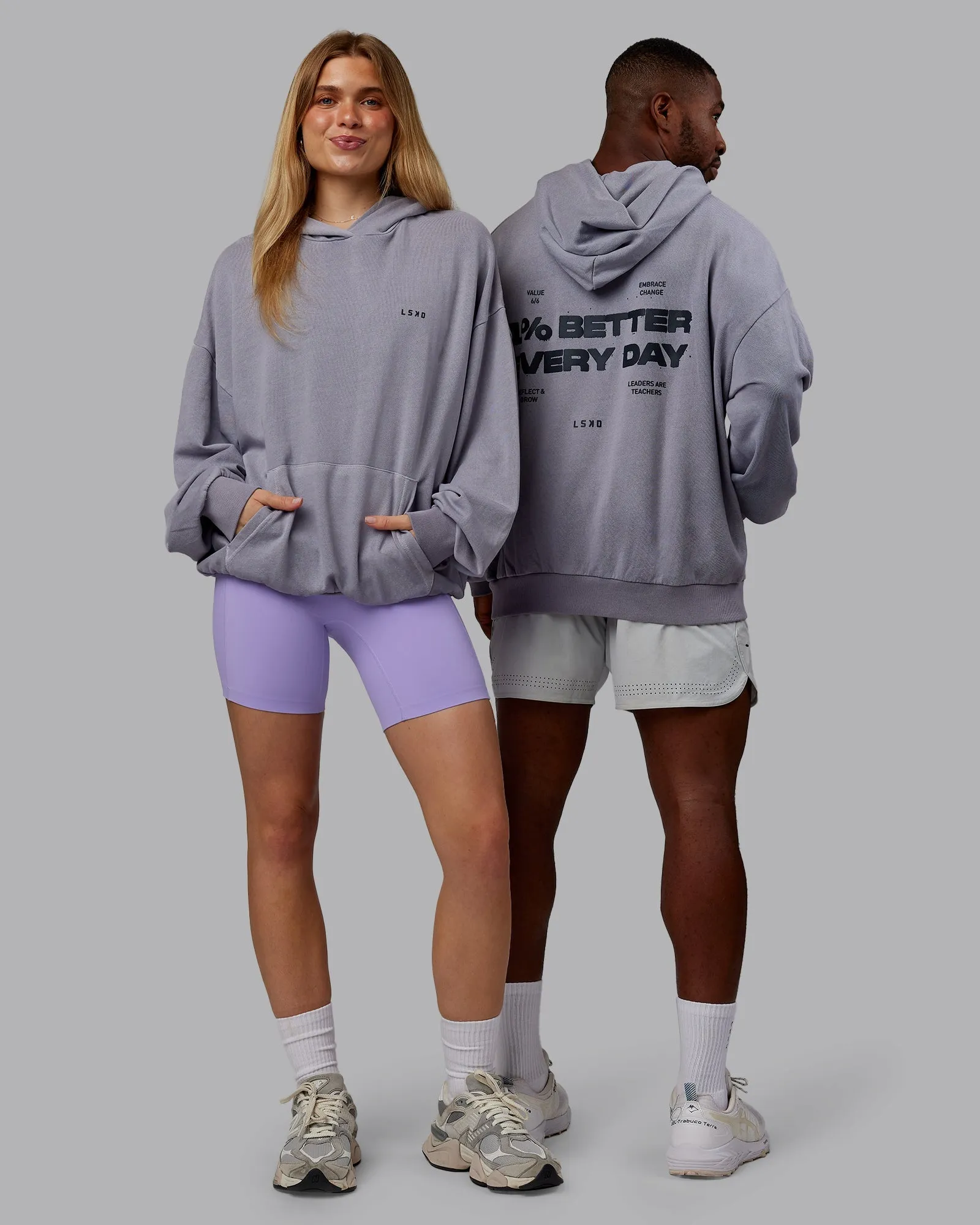 1% Better Value Series Oversized Hoodie - Violet Ray-Black Layer Chic solo wear