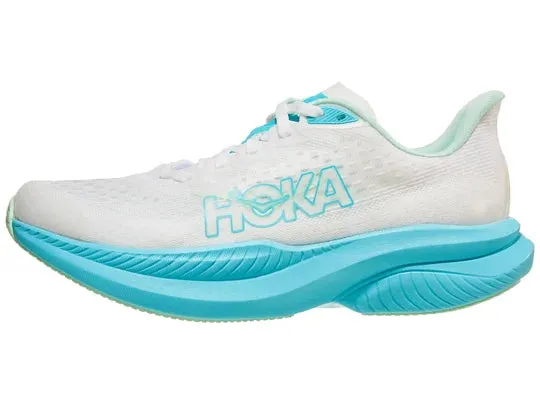 Hoka | Mach 6 | Women's | White/Cielo Blue Impact Absorption Layer Hard surface running
