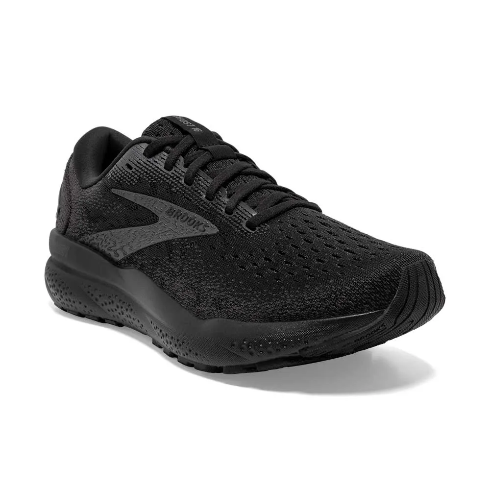 Women's Ghost 16 Running Shoe - Black/Black/Ebony - Wide (D) Anti   Blister