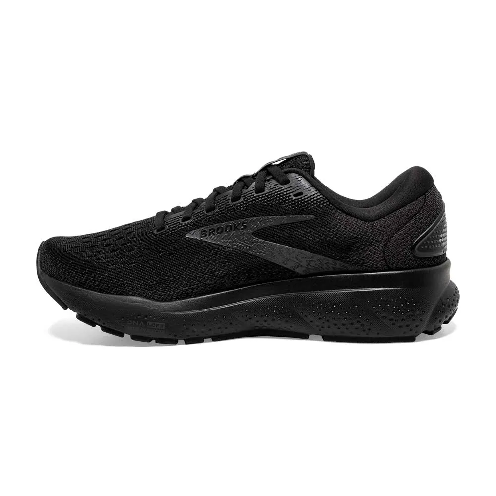 Women's Ghost 16 Running Shoe - Black/Black/Ebony - Wide (D) Gradient Firmness adult fitness shoes