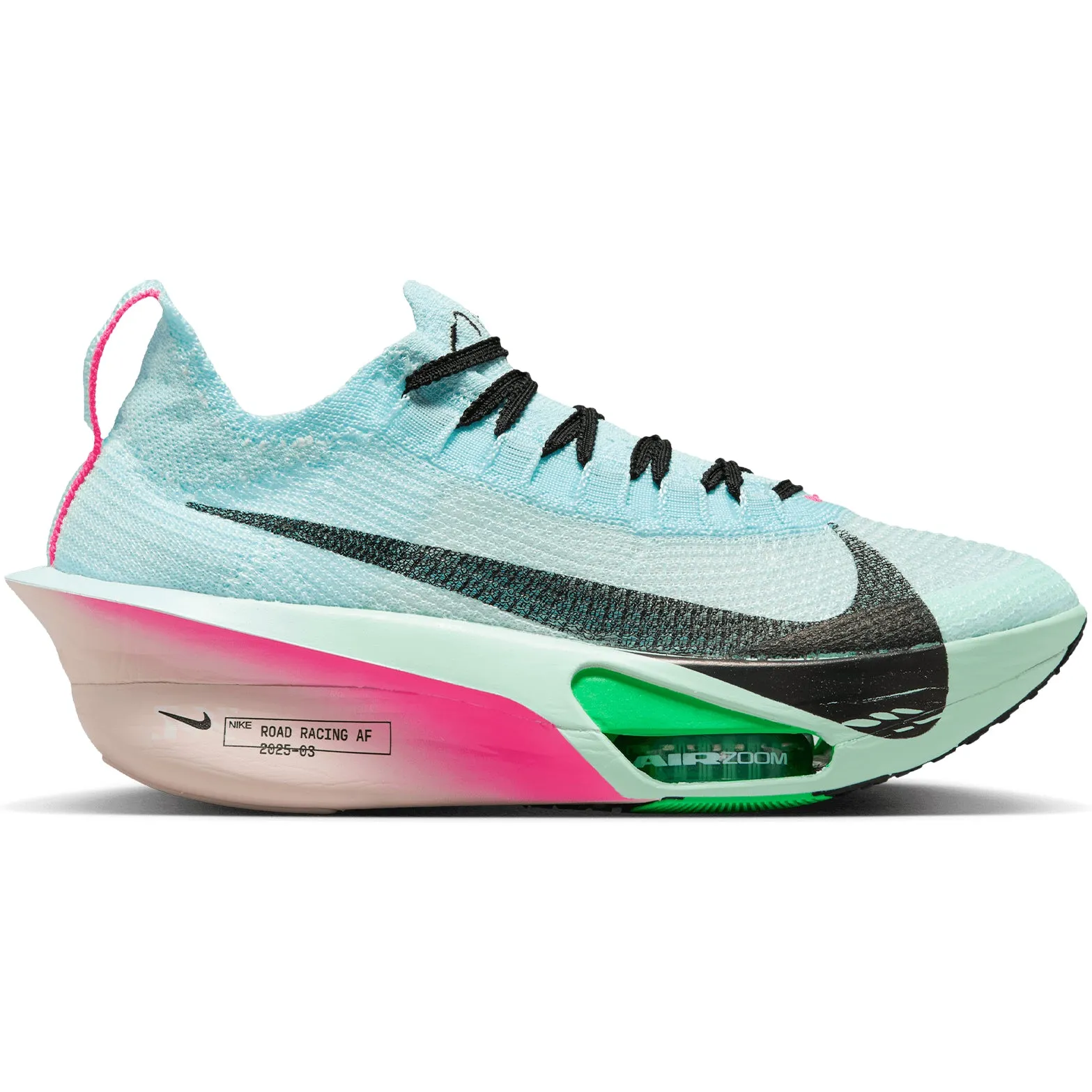PullTabs Short distance speed Women's Alphafly 3 Running Shoes Glacier Blue / Mint Foam / Green Shock / Black