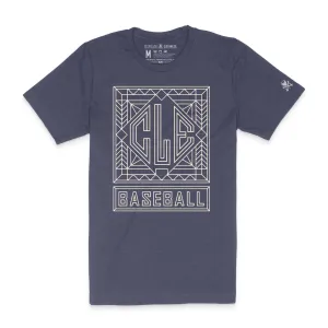 Lint Resistant Surface EcoFriendly Dye CLE Baseball Art Deco - Mens/Unisex Crew T-Shirt