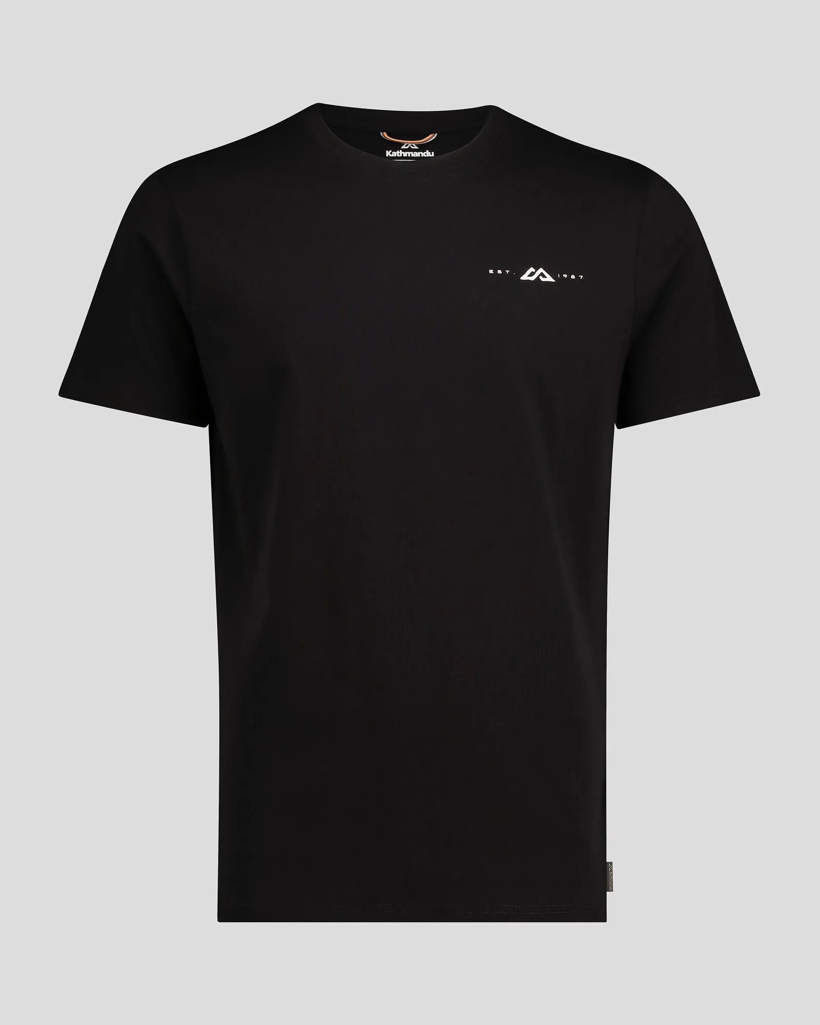 simple design Lightweight Style Men's Mountain Rays Organic Cotton T-shirt - Black