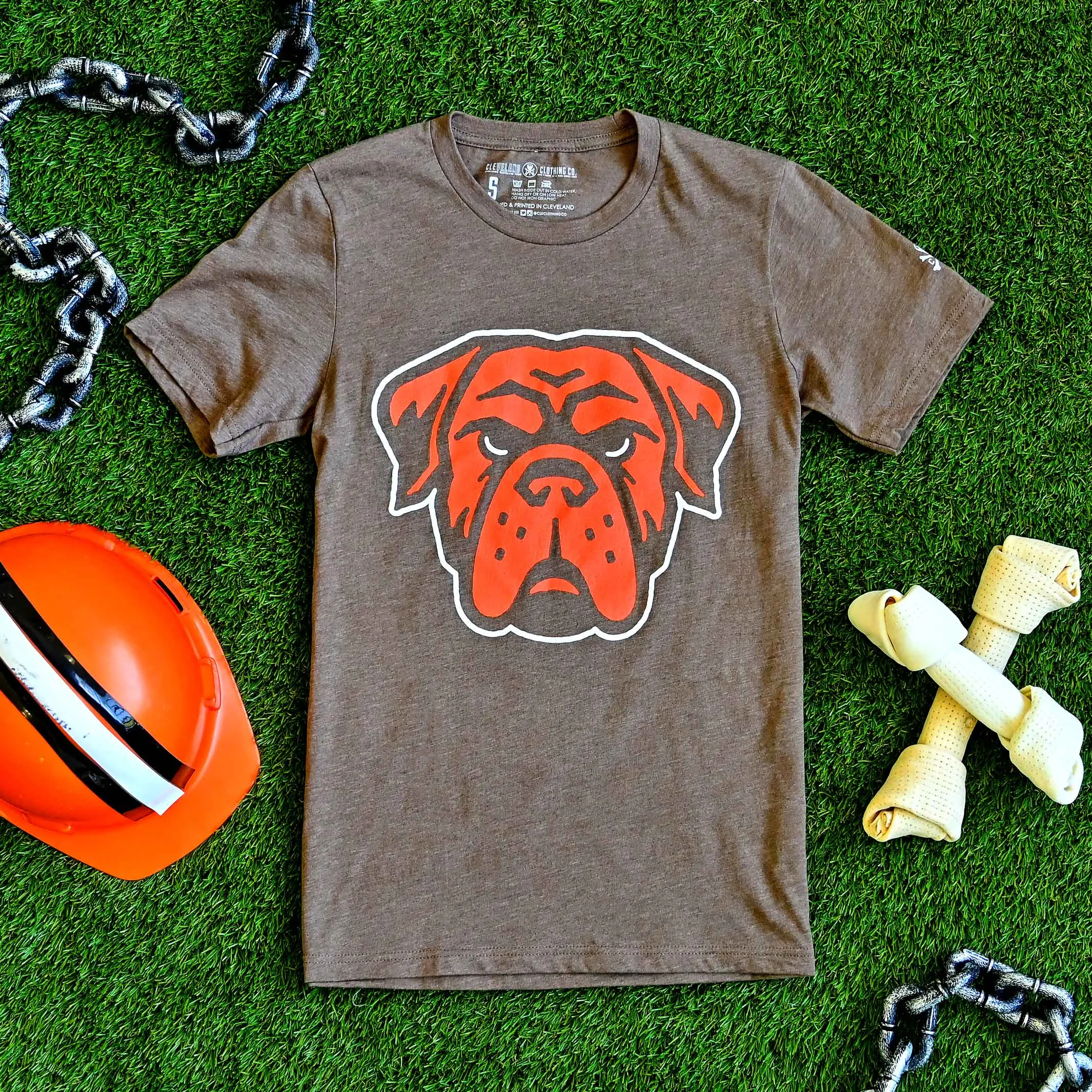 Cleveland Football Dawg - Mens/Unisex Crew T-Shirt weekday wear