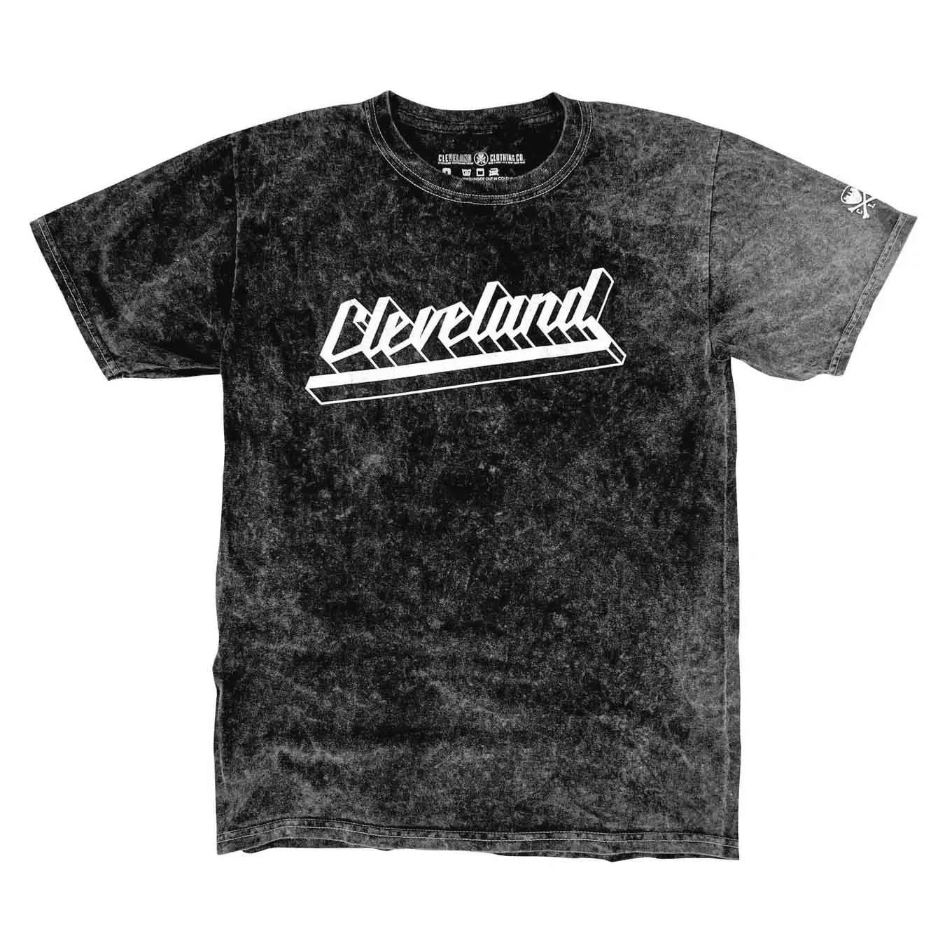Smart Layer Cleveland Rock Script - Mineral Wash - Mens/Unisex Crew T-Shirt