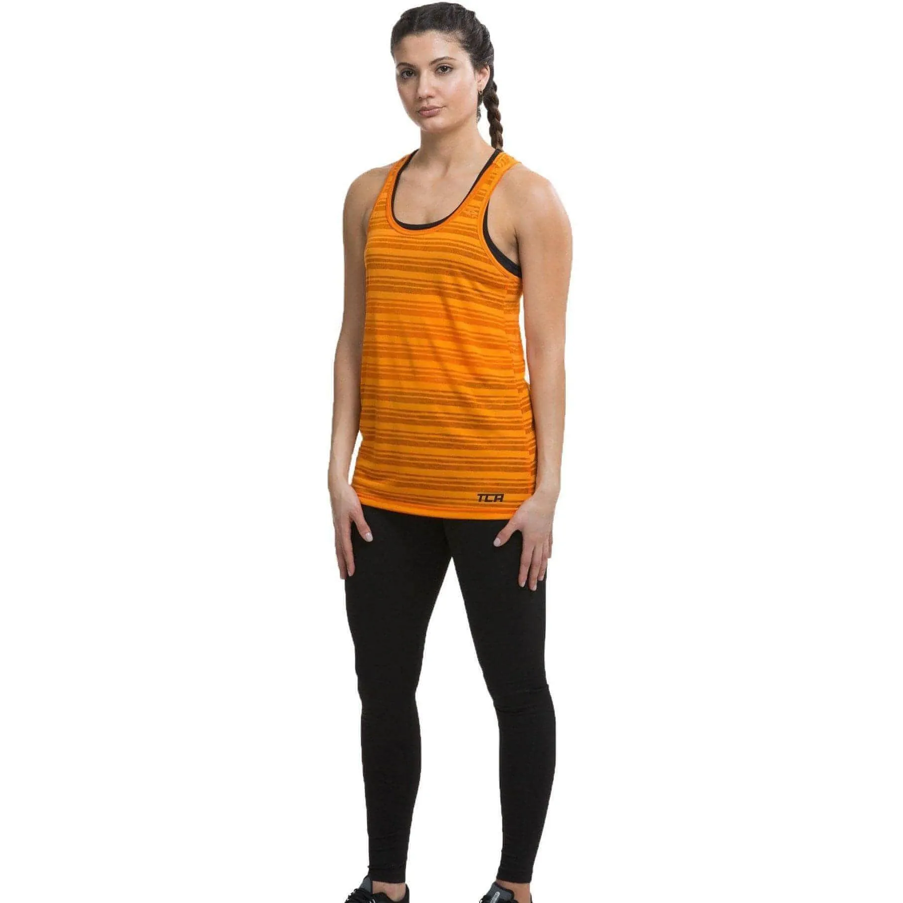 TCA Ultralite Womens Running Vest Tank Top - Orange Dynamic Tension Zones mining