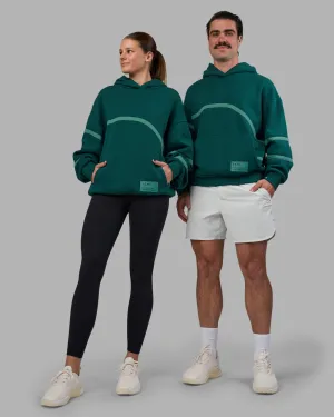 Outdoor Bold Movement Oversized Hoodie - Dark Moss-Agate Green