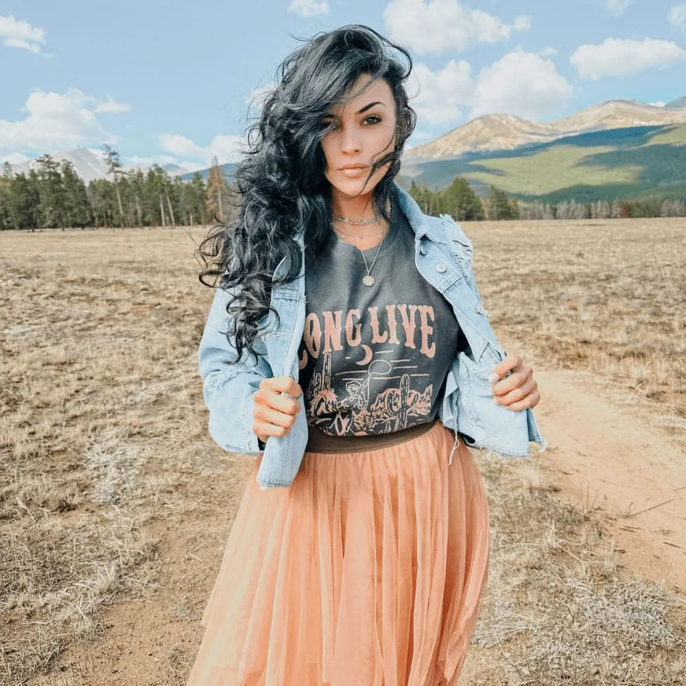 Quick Dry Material Daily Style Long Live Cowgirls Tee
