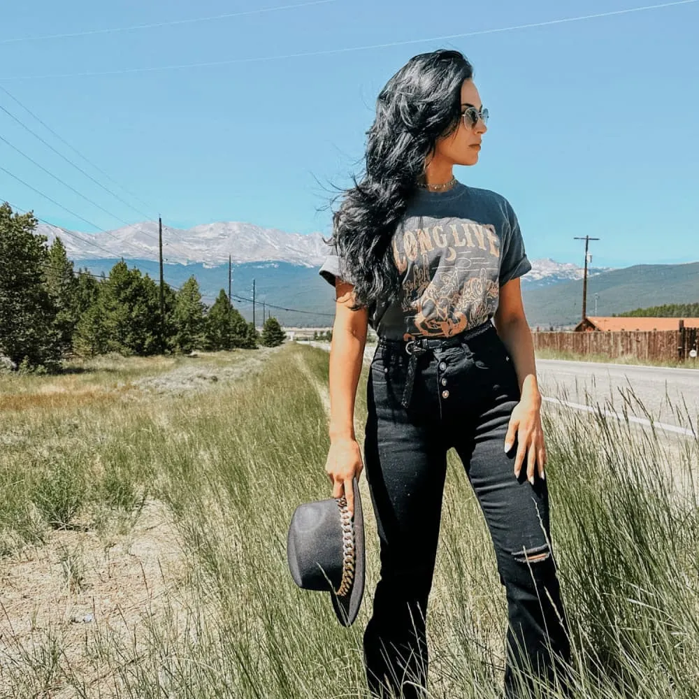 Sleek Layer Long Live Cowgirls Tee