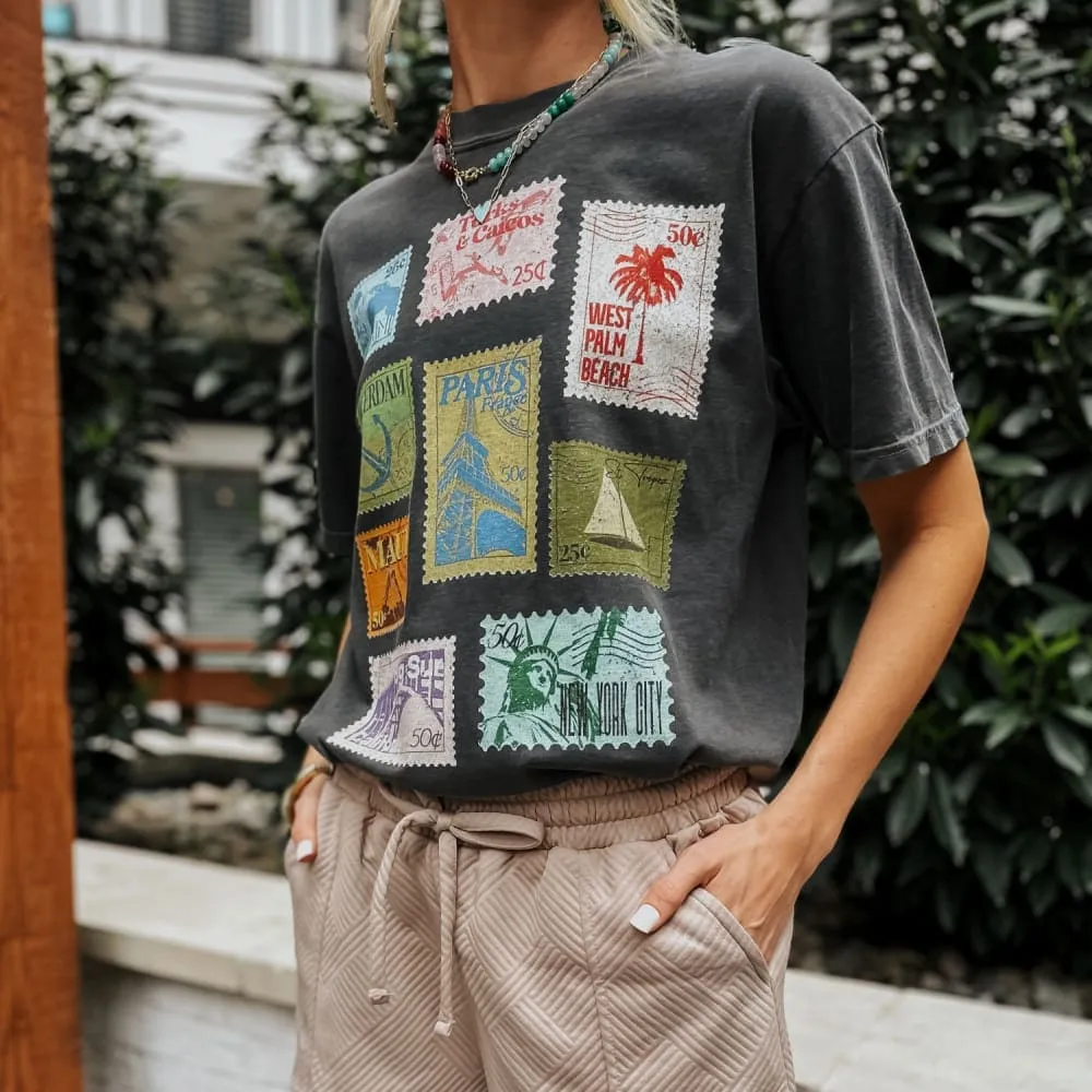 Effortless Comfort Design Slim Comfort Stamp Collection Tee