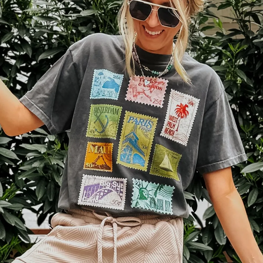 Sophisticated Casual Stamp Collection Tee