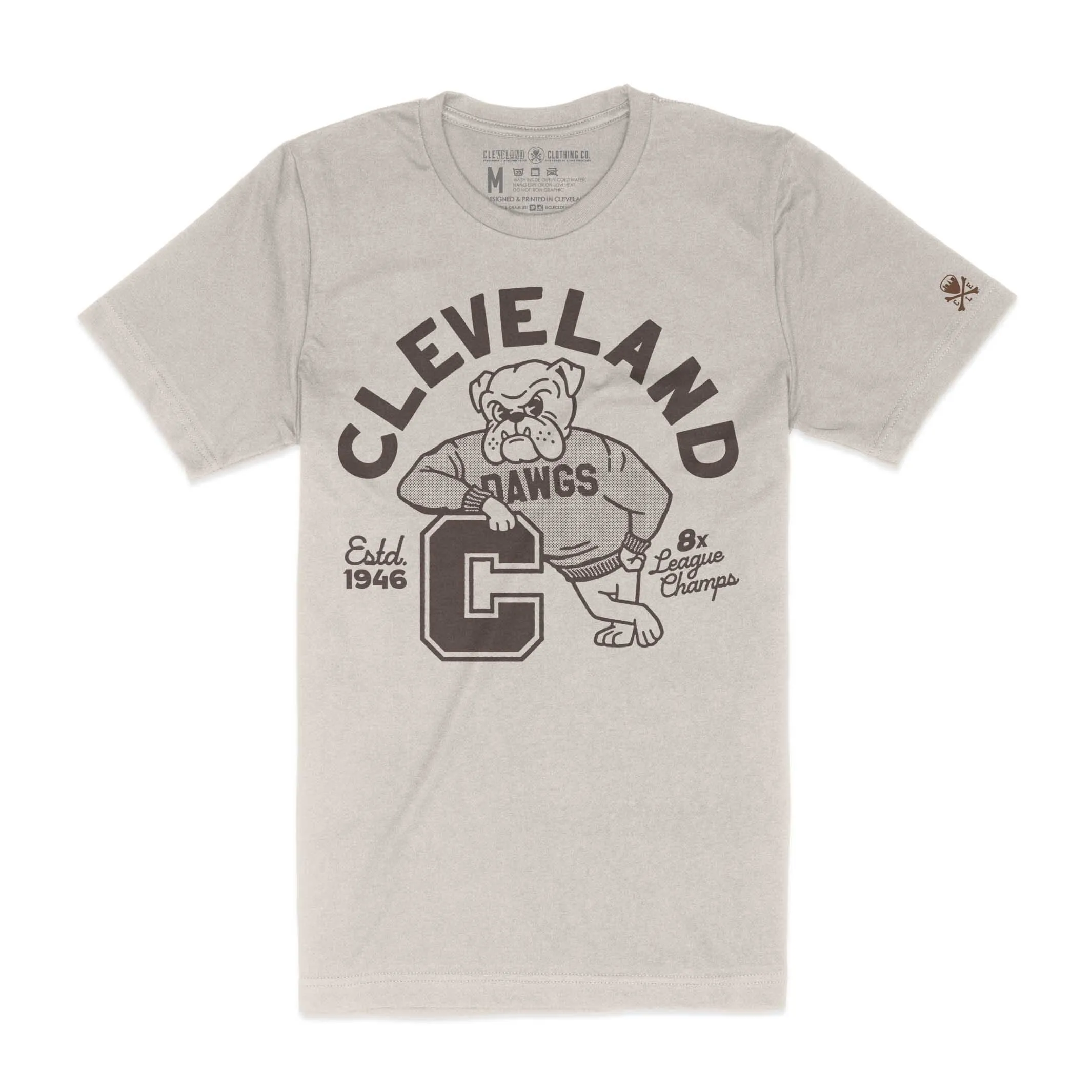 Cleveland Dawg - Mens/Unisex Crew T-Shirt Relaxed Torso Fit MoistureControlFibers