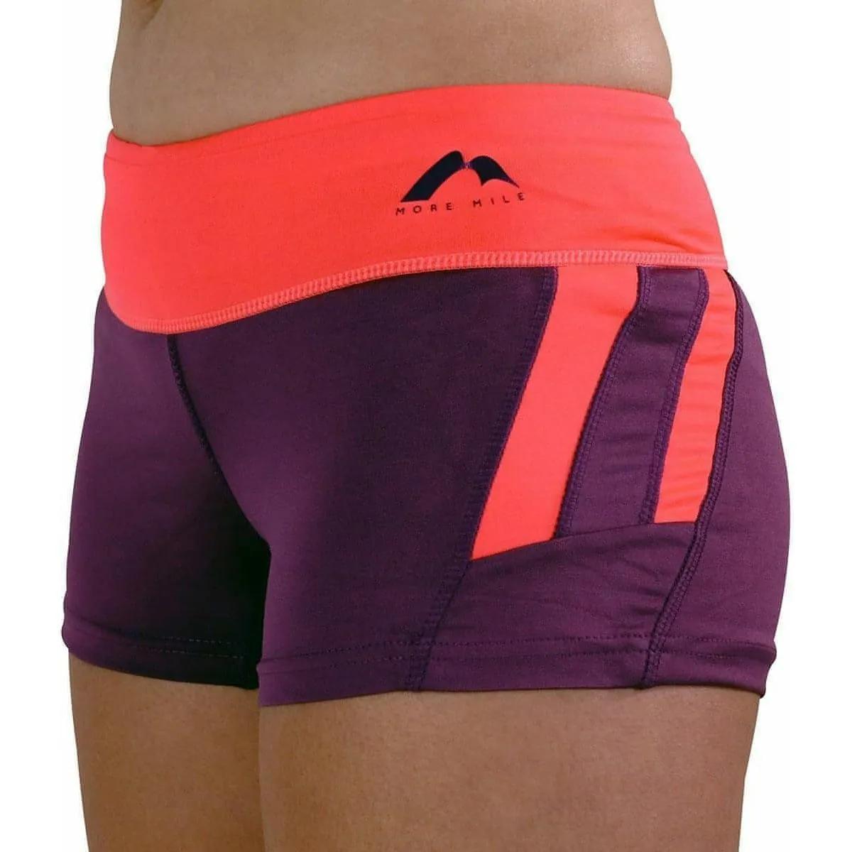 Body-Hugging Fit Light Fabric More Mile More-Tech 3 Inch Womens Running Shorts - Purple