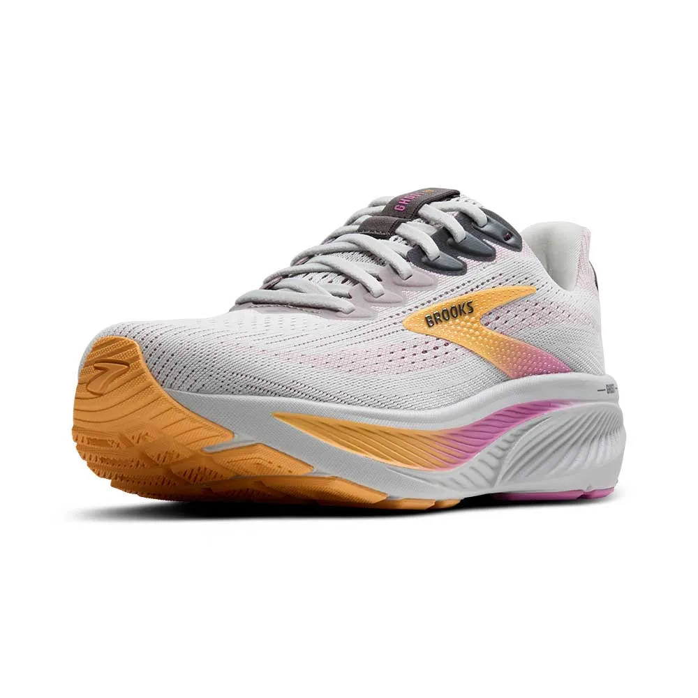 Women's Ghost 17 Running Shoe - Oyster/Apricot/Pink - Wide (D) Vibration Damping Tech