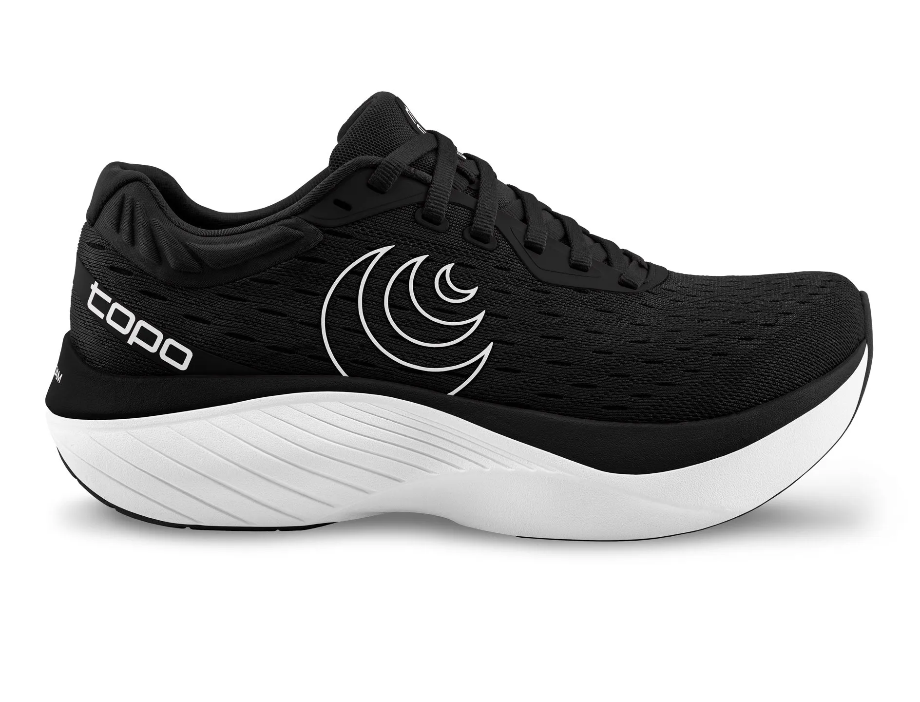 Topo Athletic | Atmos | Women's | Black/White running in well - maintained tracks shoes