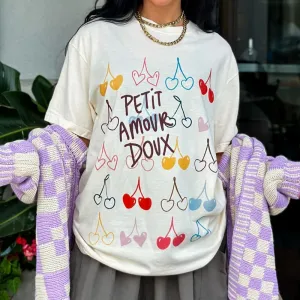 Anti Shrinkage Treatment Comfortable Fit Wear Sweet Little Cherries Tee
