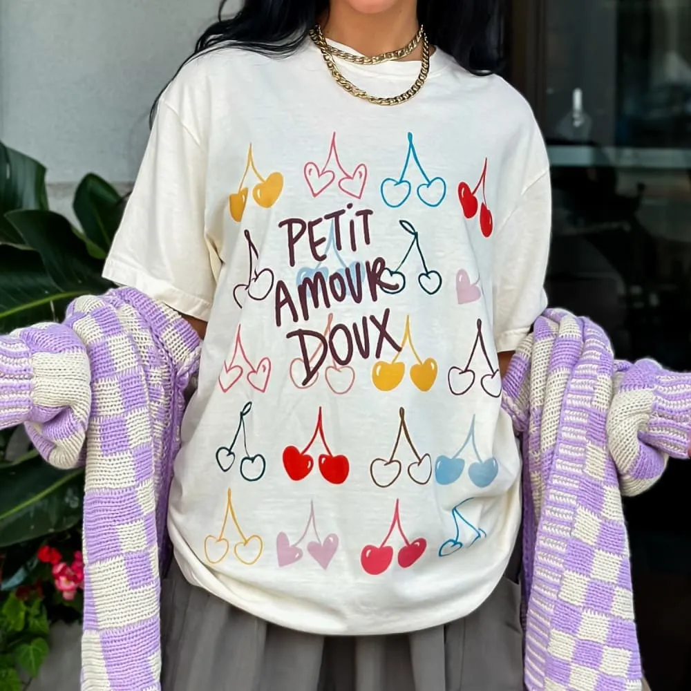 Anti Shrinkage Treatment Comfortable Fit Wear Sweet Little Cherries Tee