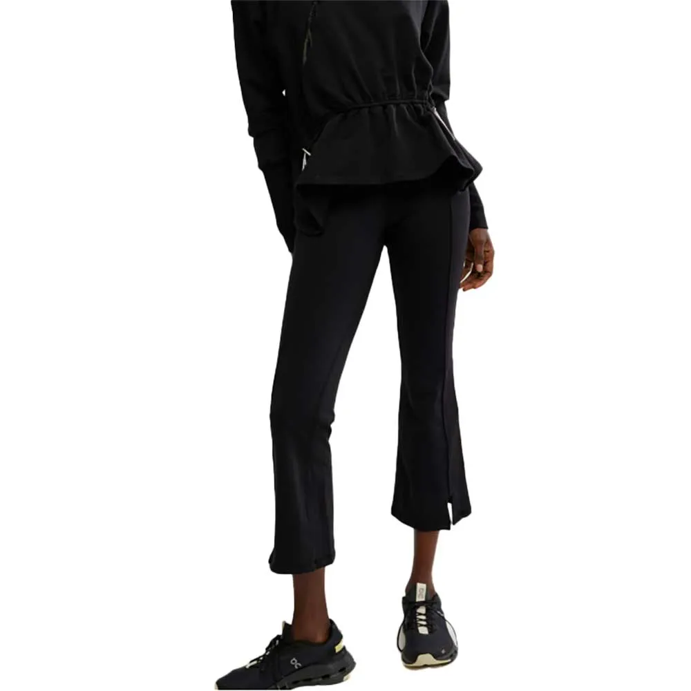 Women's Tryouts Cropped Flare - Black Reinforced Hem Stitching