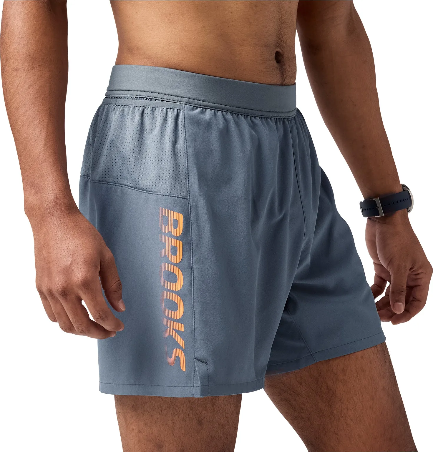 petite size Brooks Journey 5 Inch Mens Running Shorts - Grey