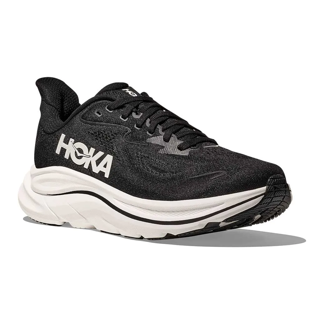 Women's Clifton 10 Running Shoe - Black/White - Wide (D) Temperature Control Lining