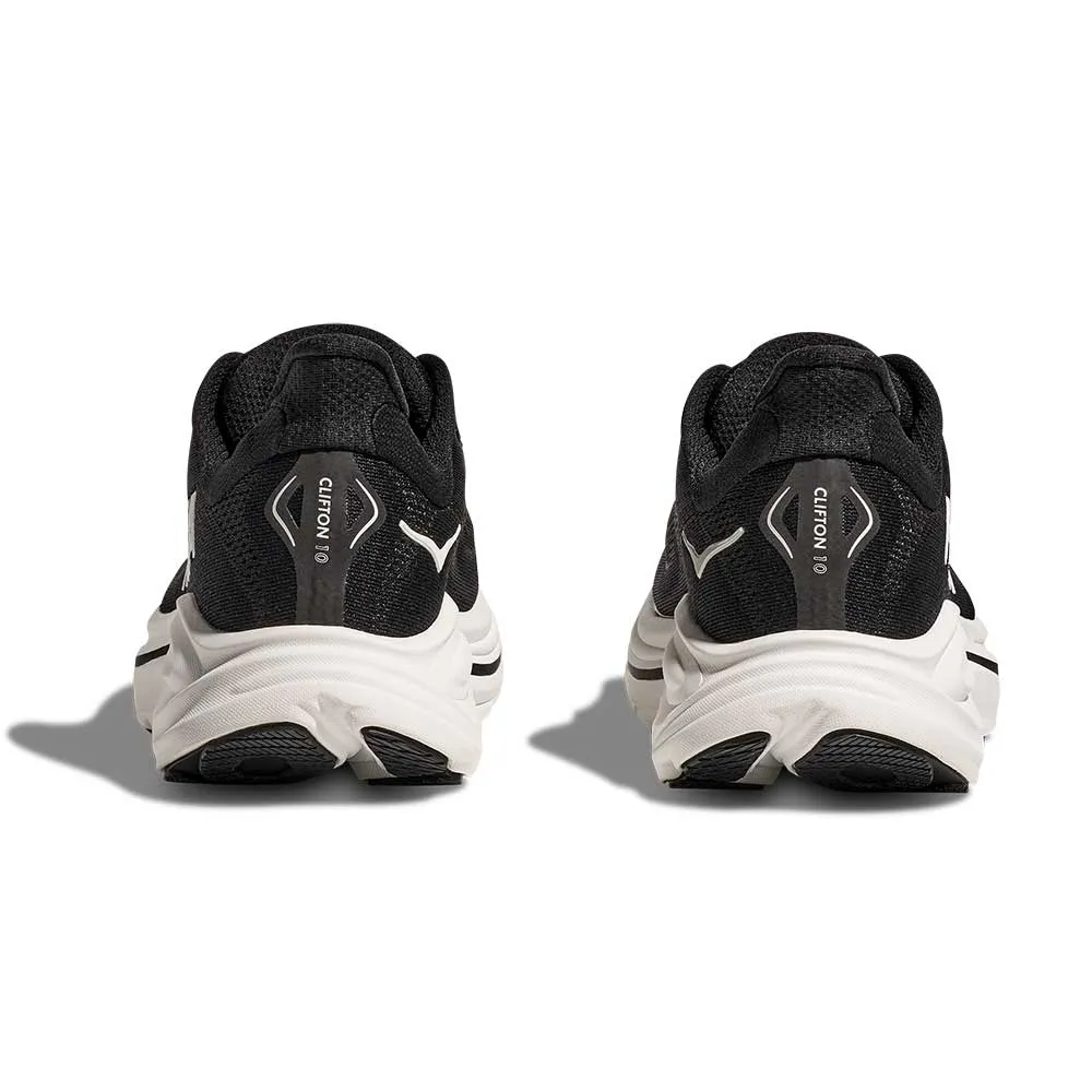 Anti Collision Toe Cap road accessory Women's Clifton 10 Running Shoe - Black/White - Wide (D)