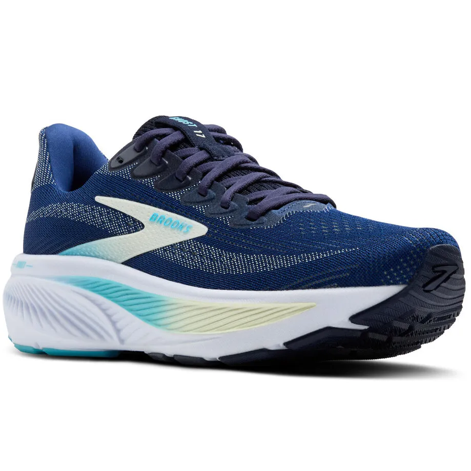 Women's Ghost 17 Wide Fit Running Shoes Navy / Green / Turquoise individual shoes Stable Heel