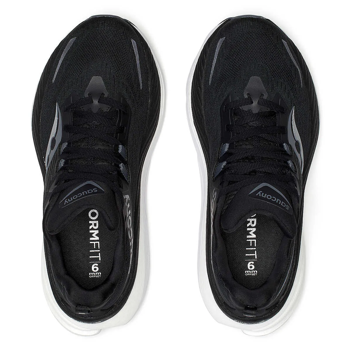 Saucony Women's Hurricane 24 Wide Fit Running Shoes Black / Carbon single - strap shoes