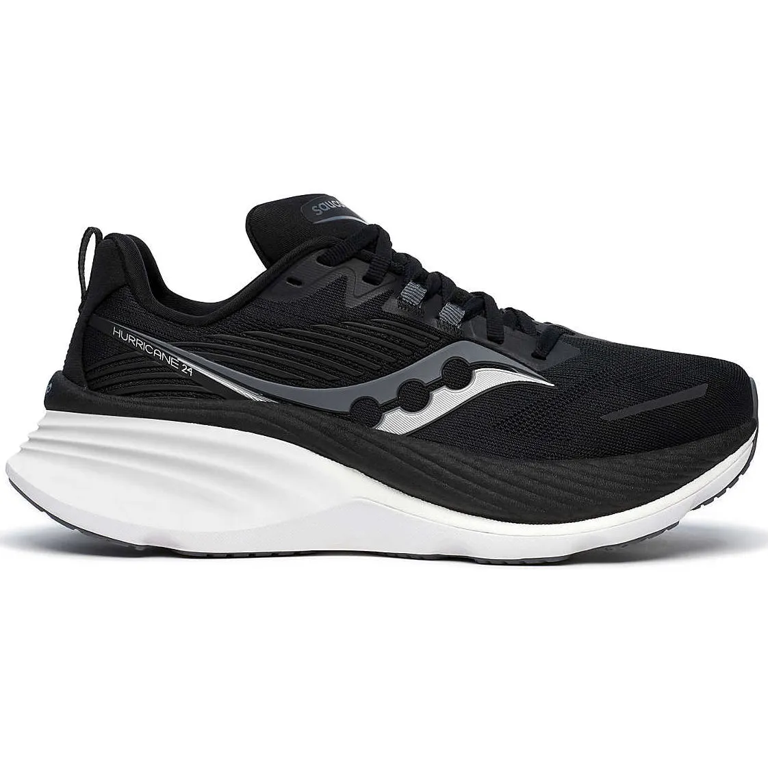 Break - in - free spandex shoes Saucony Women's Hurricane 24 Wide Fit Running Shoes Black / Carbon