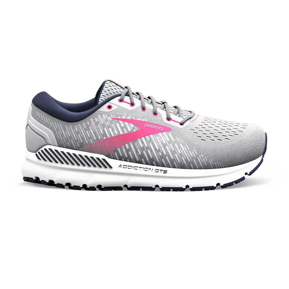 Women's Addiction GTS 15 Running Shoe  - Oyster/Peacoat/Lilac Rose - Wide (D) fast - paced shoes