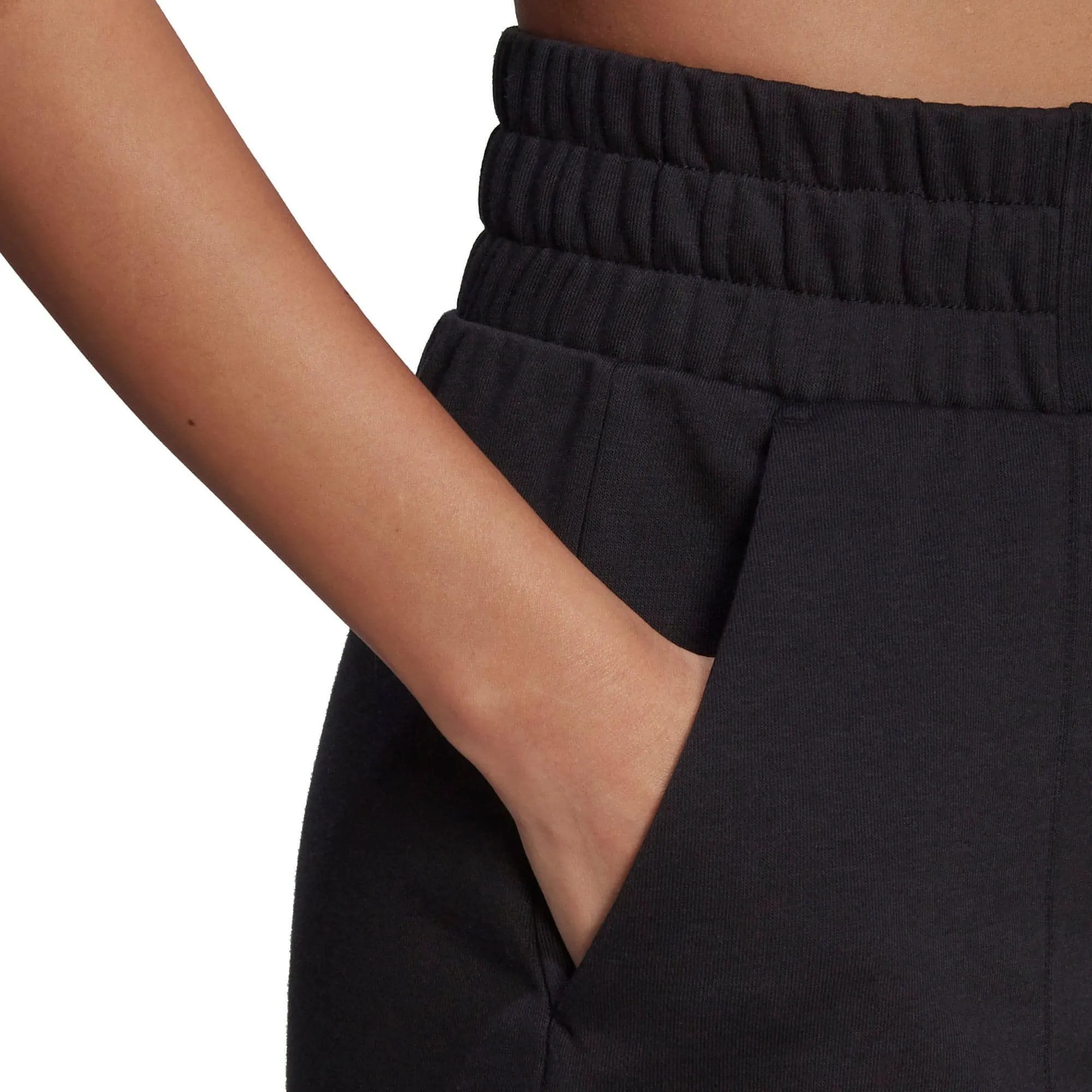 Comfortable Movement Sports Wear adidas Hyperglam French Terry Womens Training Shorts - Black