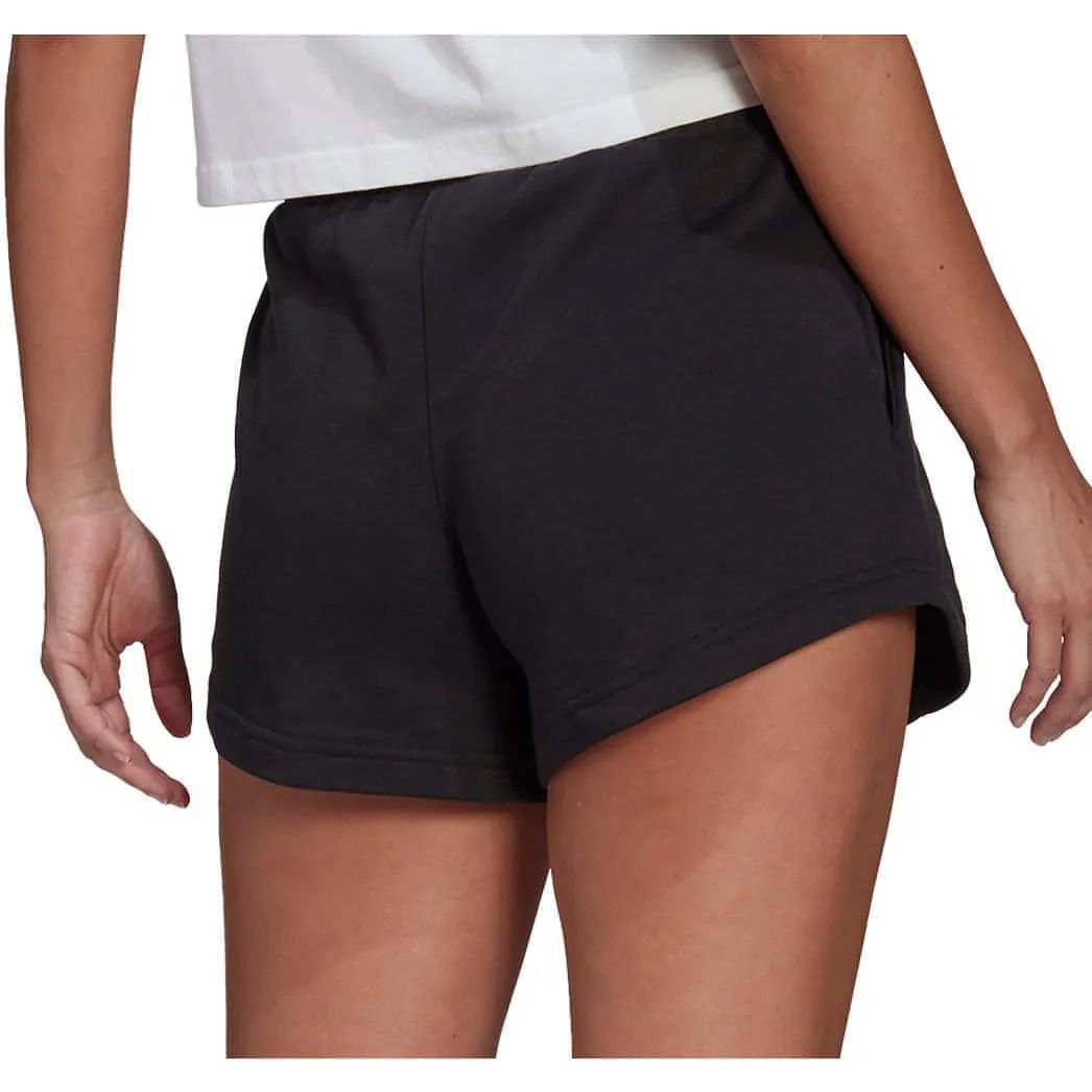 adidas Hyperglam French Terry Womens Training Shorts - Black Water Repellent Finish Balanced Design