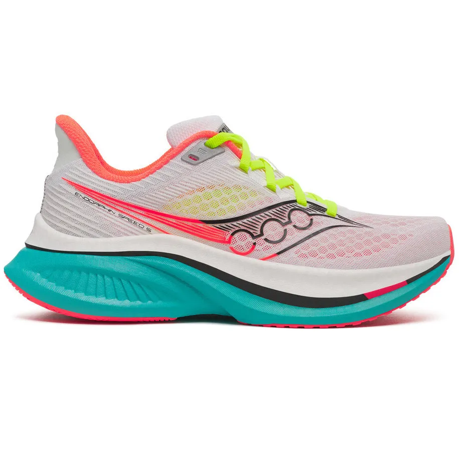 Women's Endorphin Speed 5 Running Shoes White / Mutant leather - upper - quality - luxury shoes PhylonMidsole