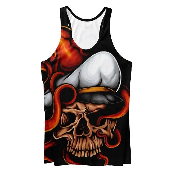 Octoskull Tank Top Layered Binding Edges Easy Freshness