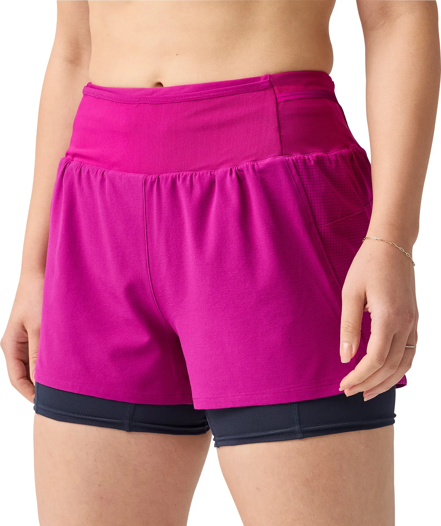 long-lasting quality Brooks 3 Inch high Point 2.0 2 In 1 Womens Running Shorts - Pink