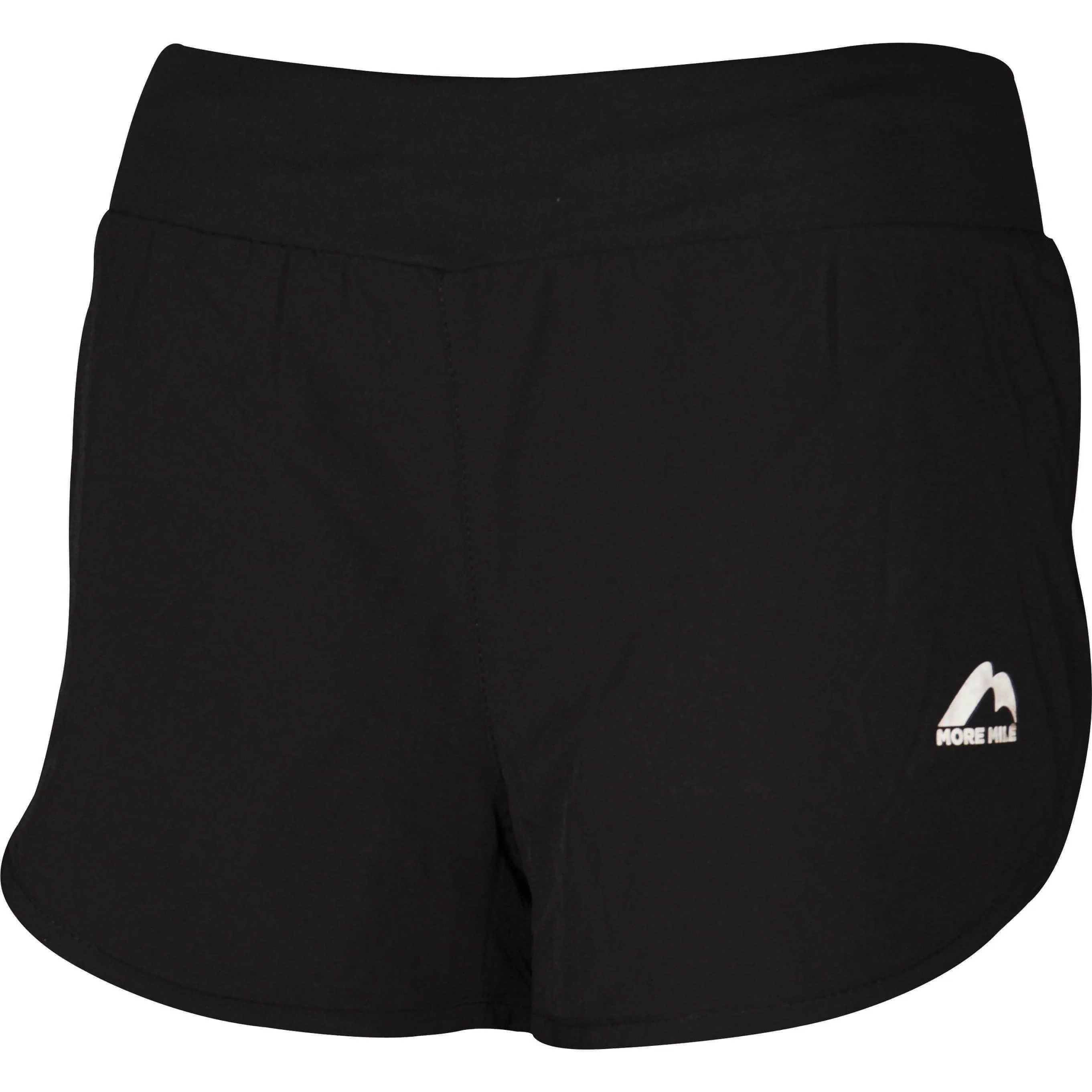 More Mile Excel Womens Running Shorts - Black Stretch Waist
