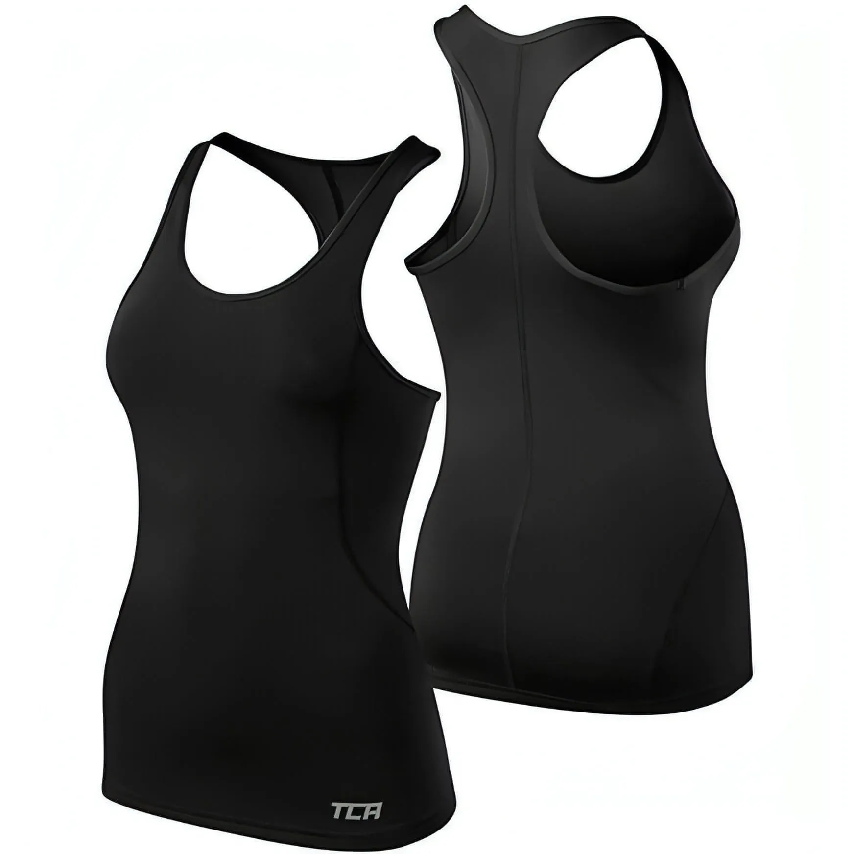 TCA Pro Performance Womens Running Vest Tank Top - Black Customizable