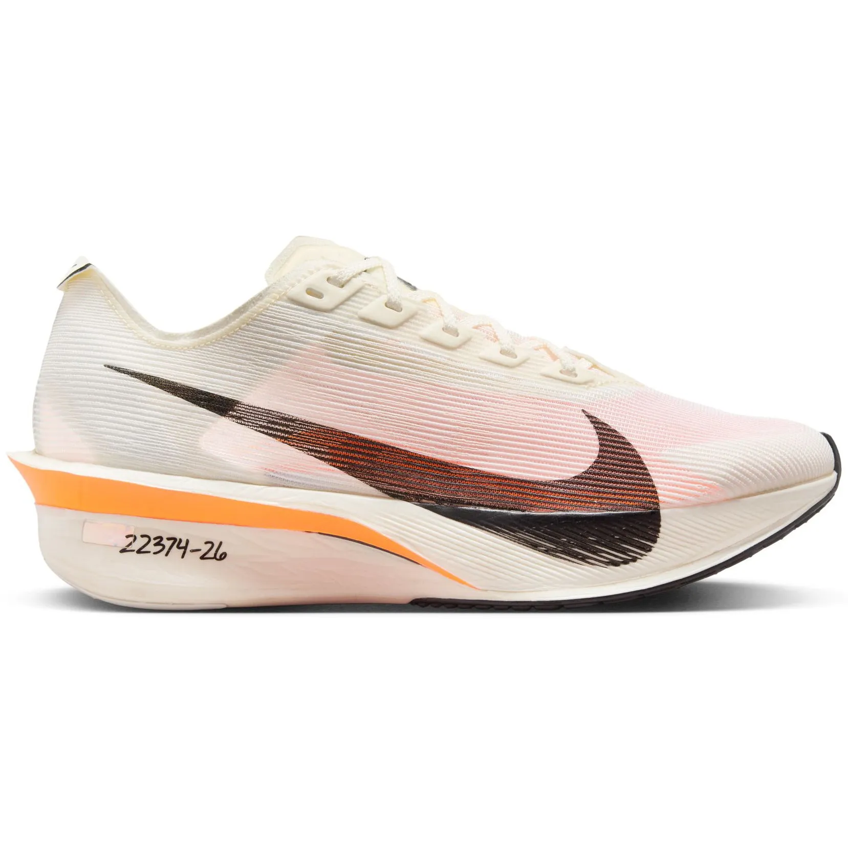 Women's Vaporfly 4 Proto Running Shoes Sail / Total Orange / White / Black Impact Absorption Technology
