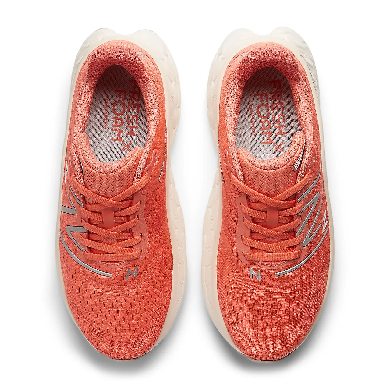 Ultra Light Midsole Casual Wear New Balance Fresh Foam More v4 (Womens) - Gulf Red with Sea Salt and Silver Metallic