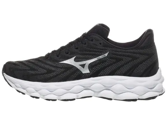 Mizuno | Wave Sky 8 | Women's | Black/Silver Flexible Upper Material